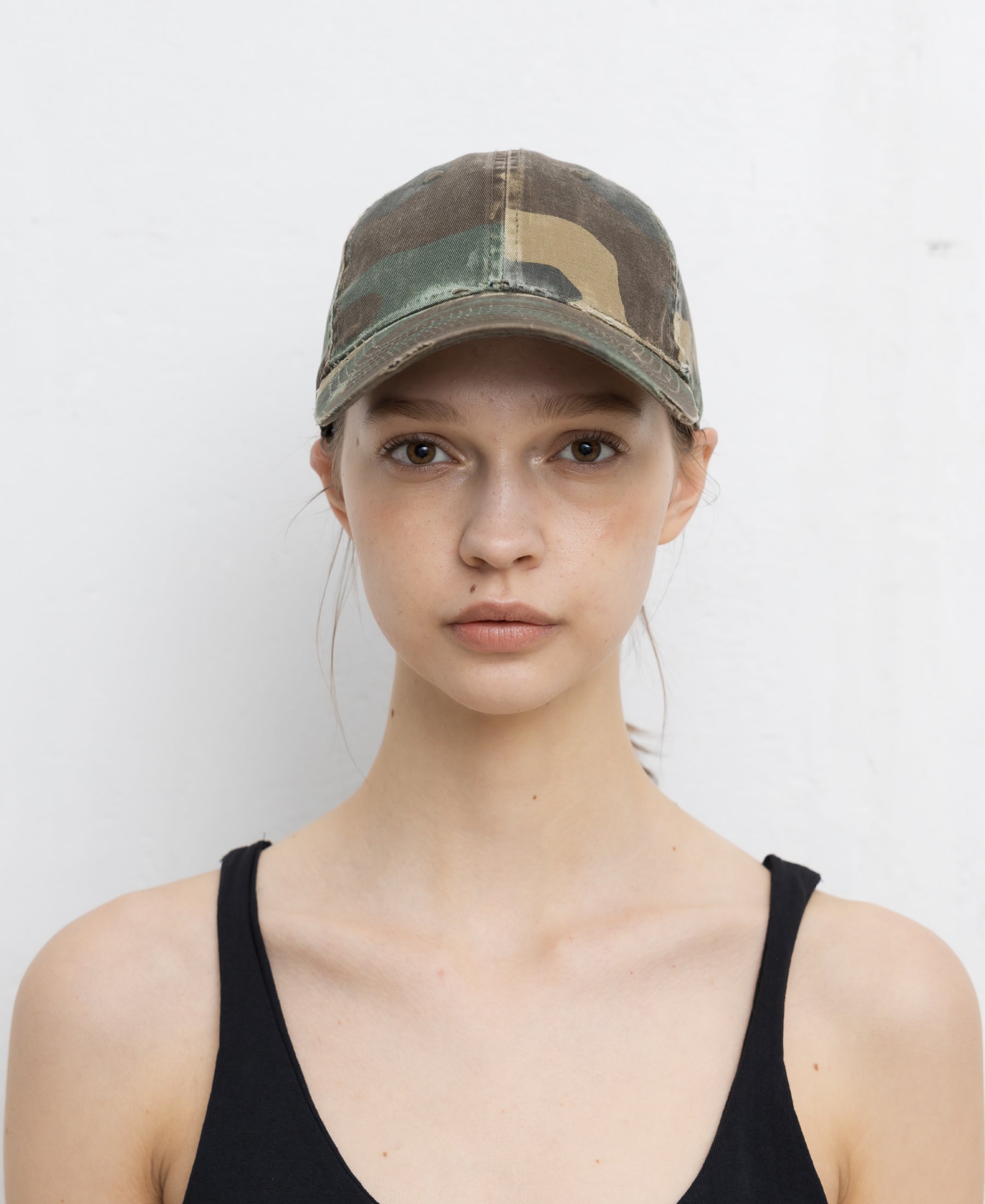 6 PANEL MECHANIC'S CAP - DISTRESSED CAMO