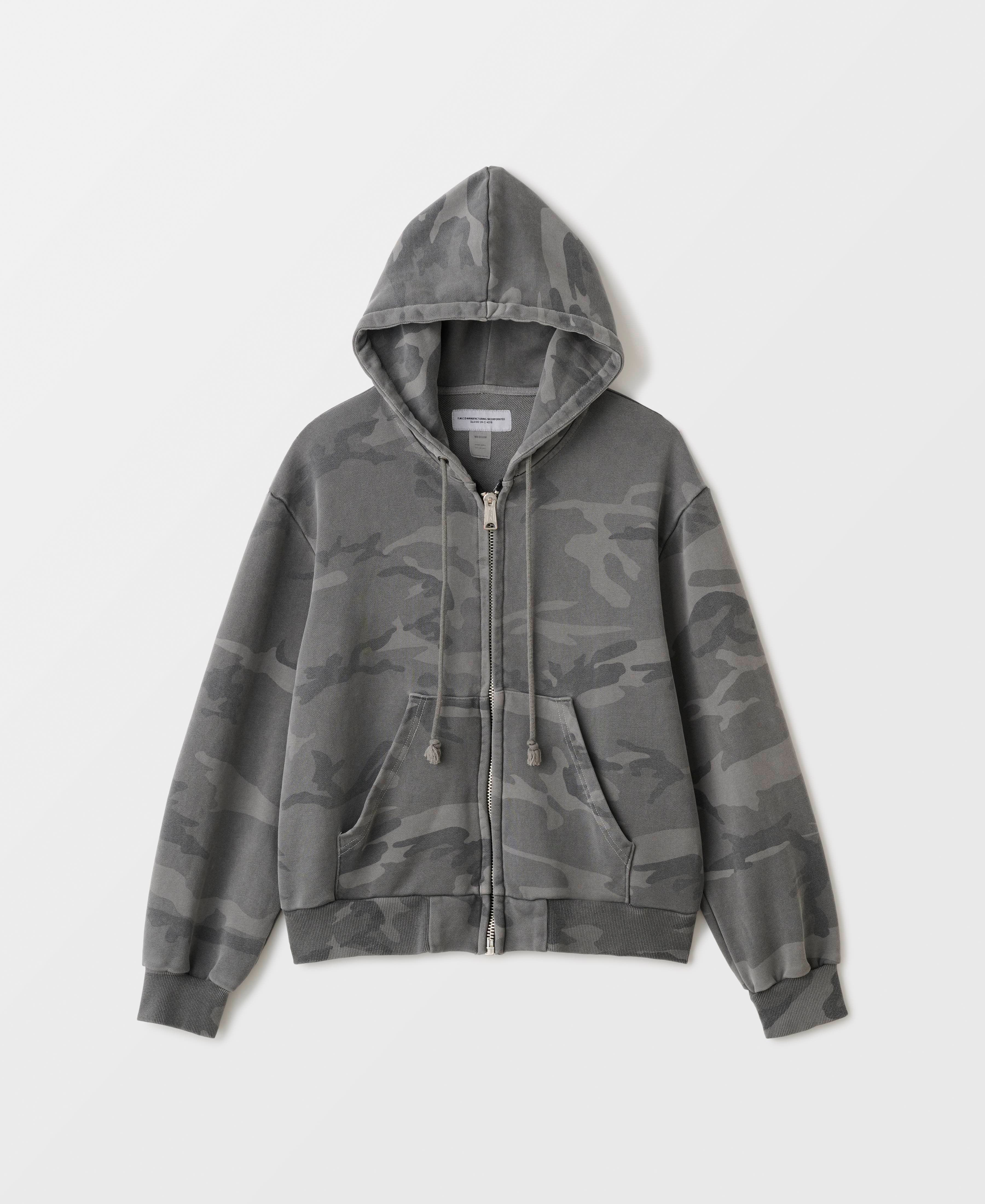 アンティークウォッシュ ウッドランドカモ スウェットジップフーディ| UC