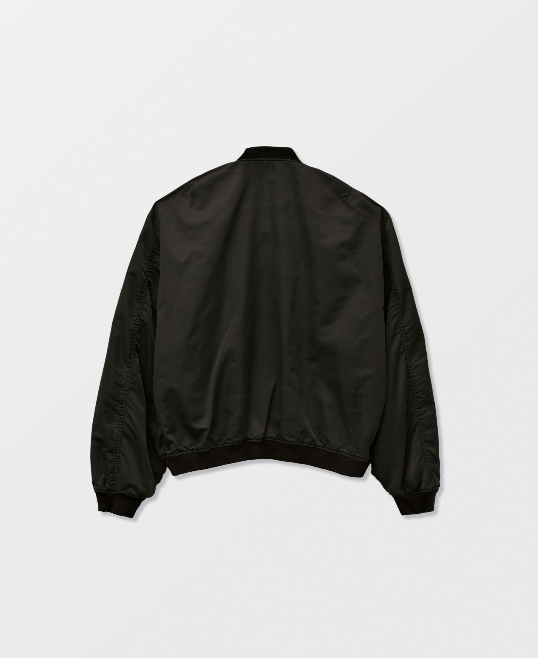 OUTLET | ANTIQUE WASH NON PADDED BOMBER JACKET | BLACK