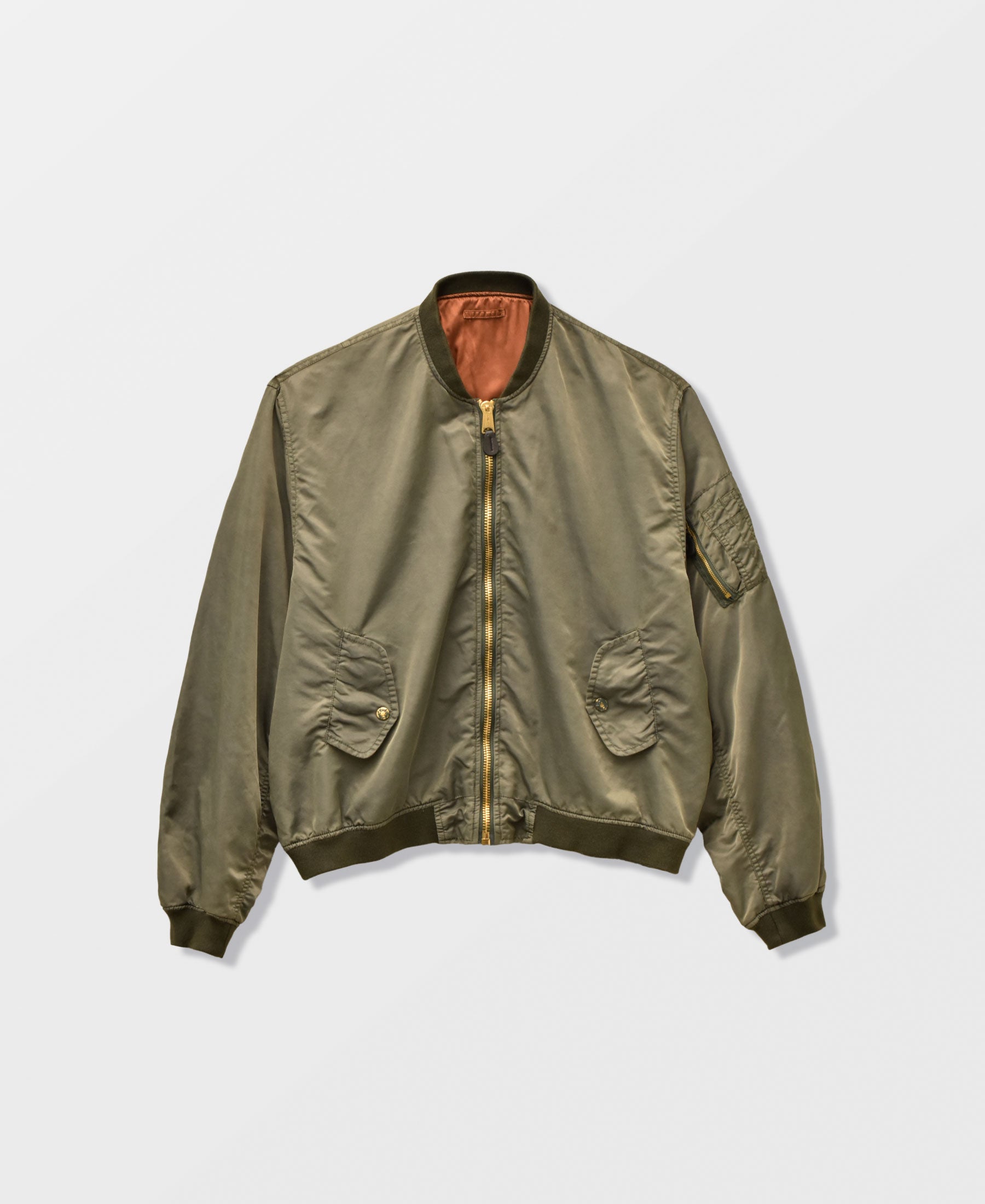 OUTLET | ANTIQUE WASH NON PADDED BOMBER JACKET | OD