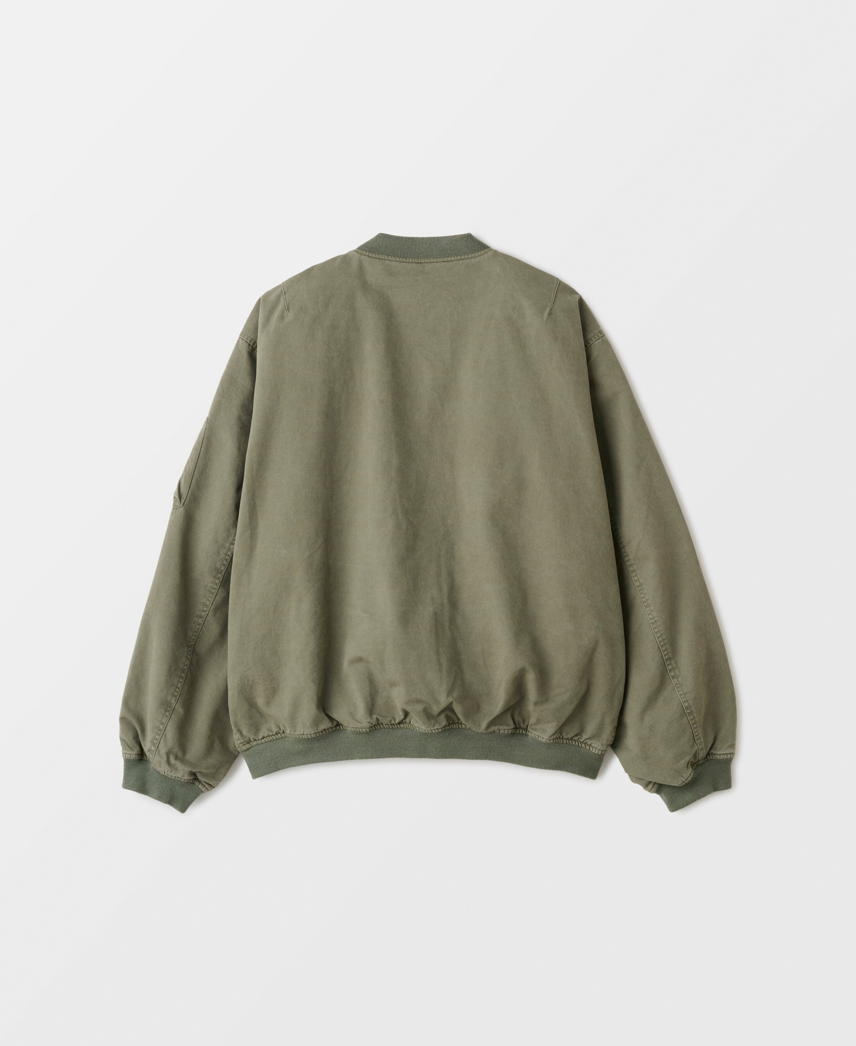 サンフェイドウォッシュ ノンパテッド ボンバージャケット | オリーブドラブ1