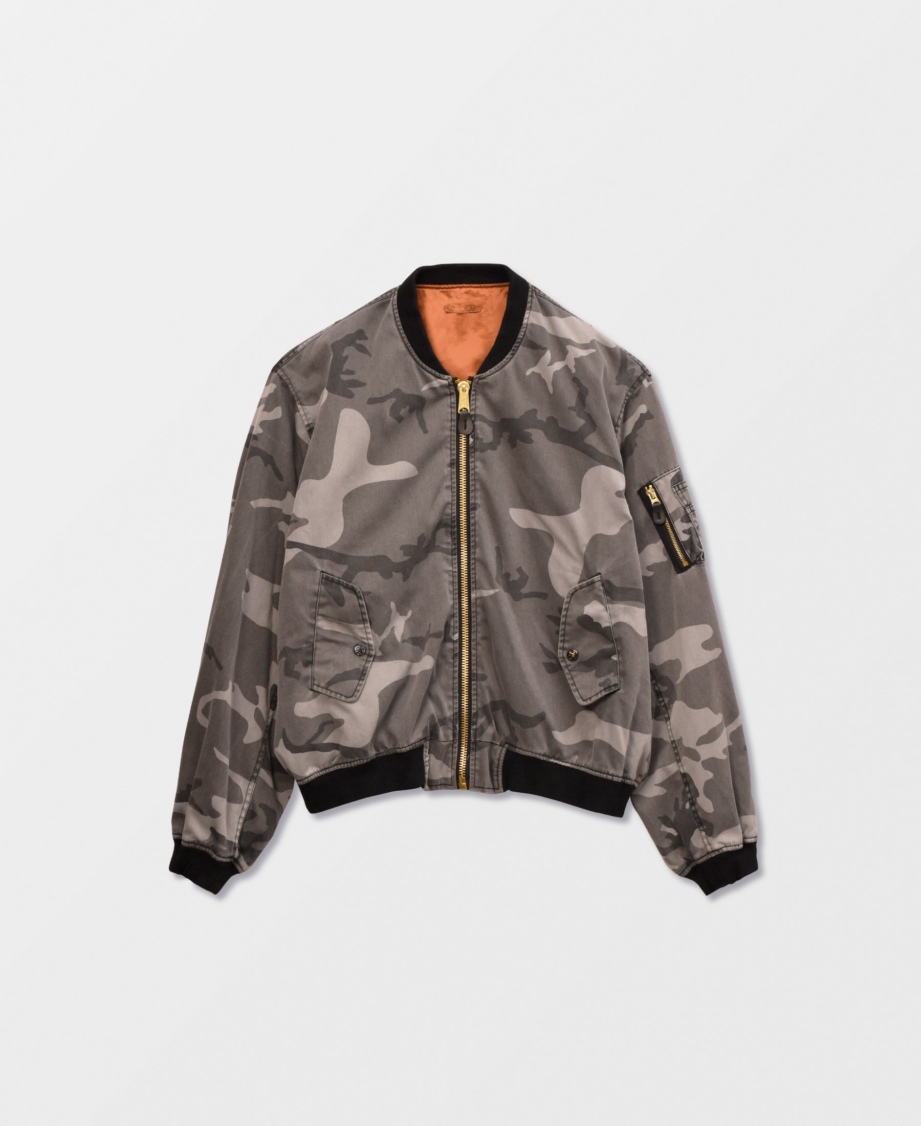 ANTIQUE WASH NON PADDED BOMBER JACKET | URBAN CAMO