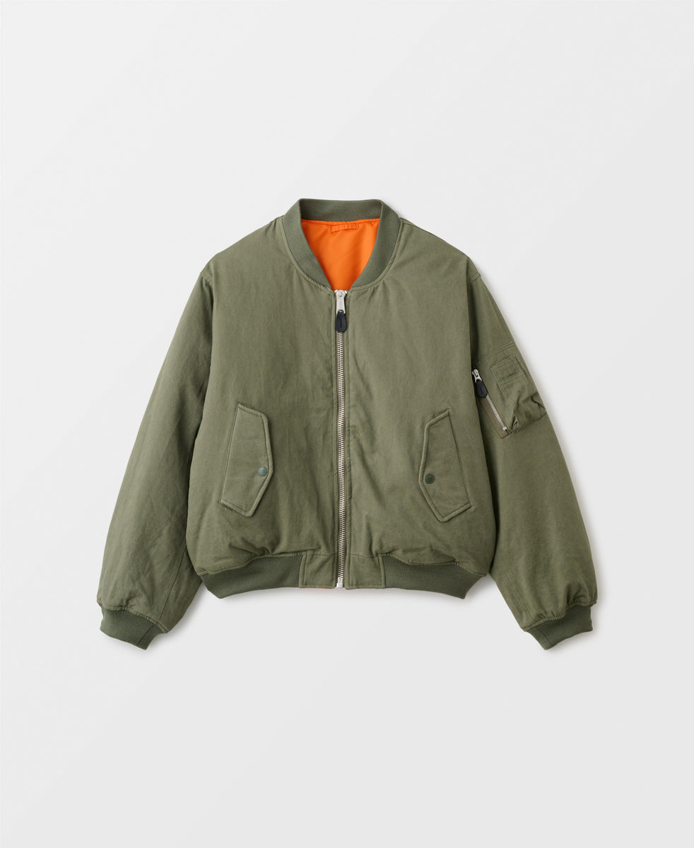 DOUBLE FACE COTTON BOMBER JACKET - OLIVE DRAB – F.M.C.D. ONLINE STORE