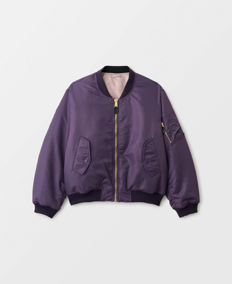 23AW | DOUBLE FACE NYLON BOMBER JACKET - PURPLE X