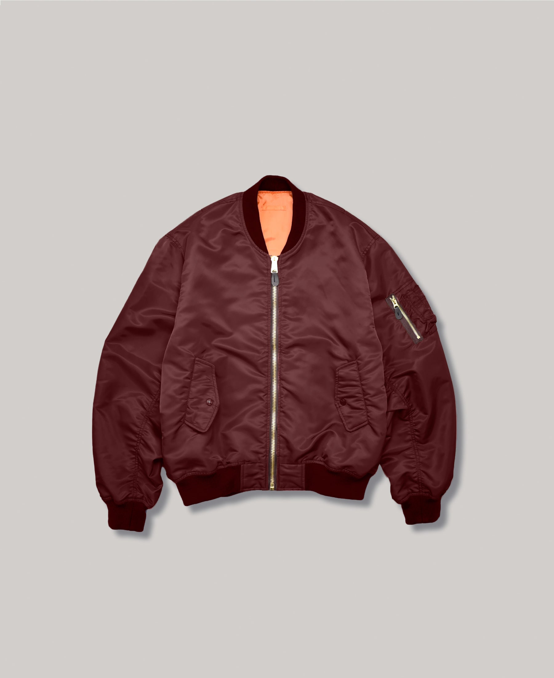 OUTLET 50%OFF | NON-PADDED BOMBER JACKET |  BURGUNDY