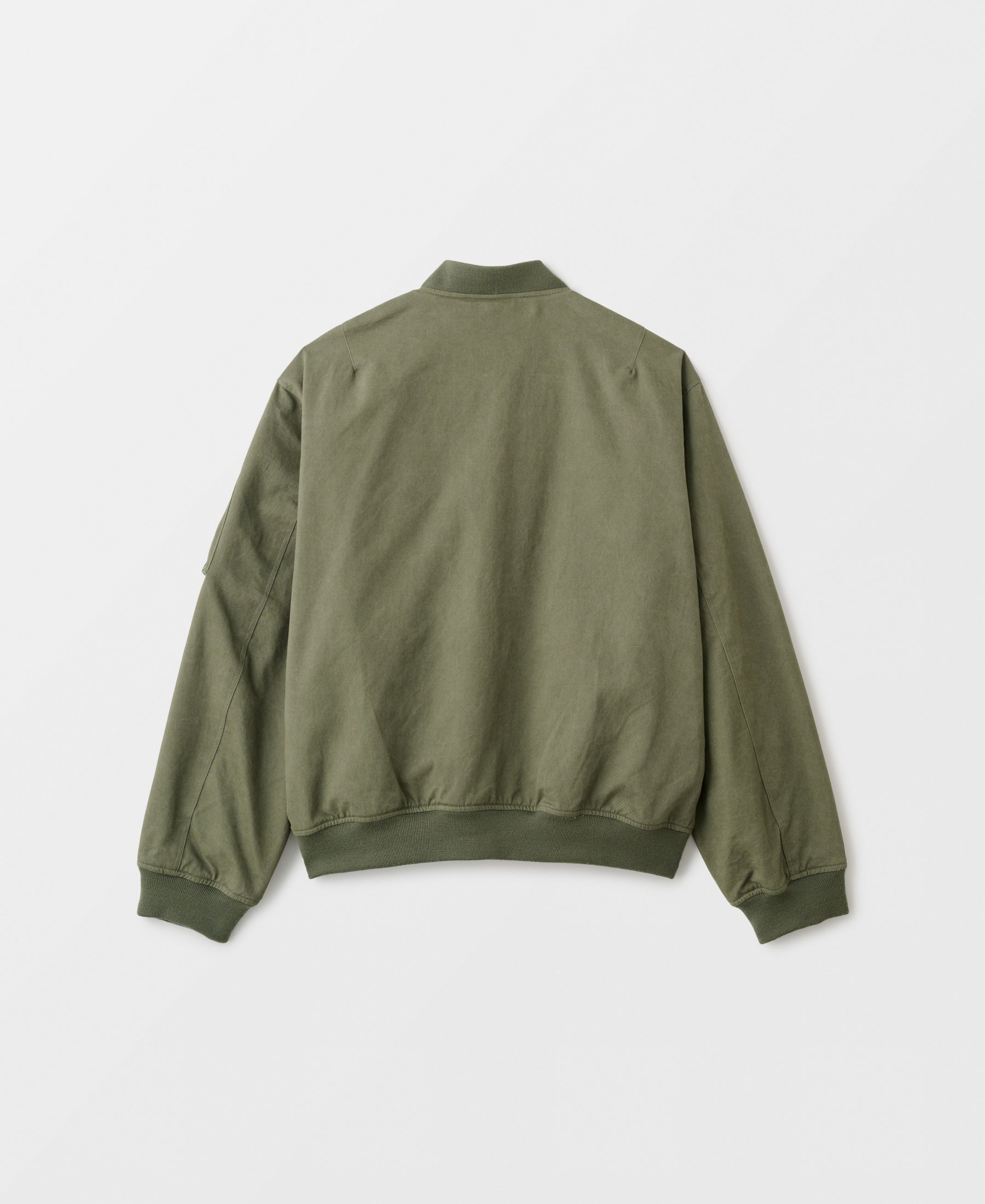 24SS | DOUBLE FACE COTTON NON PADDED BOMBER JACKET - OLIVE DRAB 2