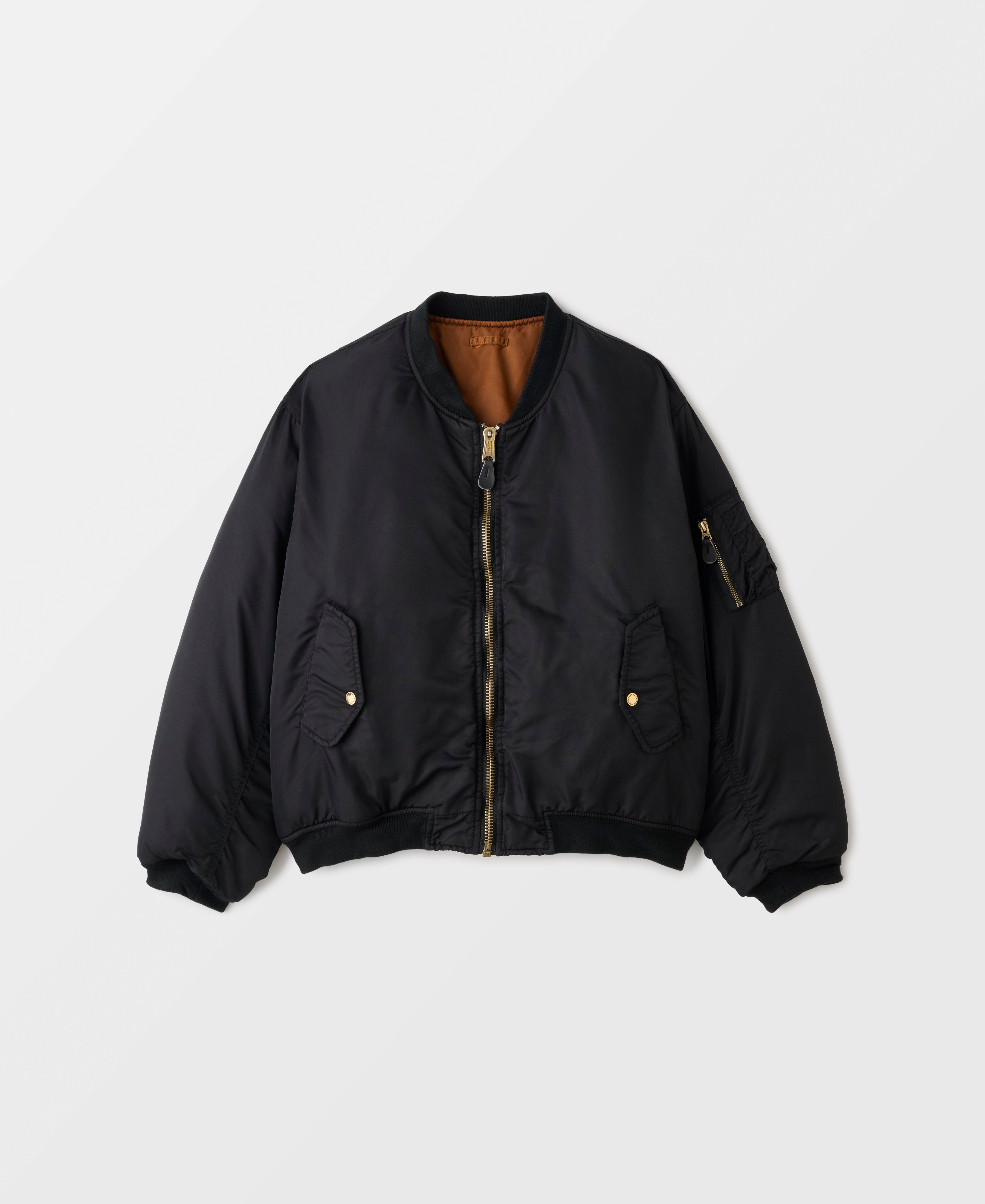 24AW | ANTIQUE WASH DOUBLE FACE NYON BOMBER JACKET - BLACK