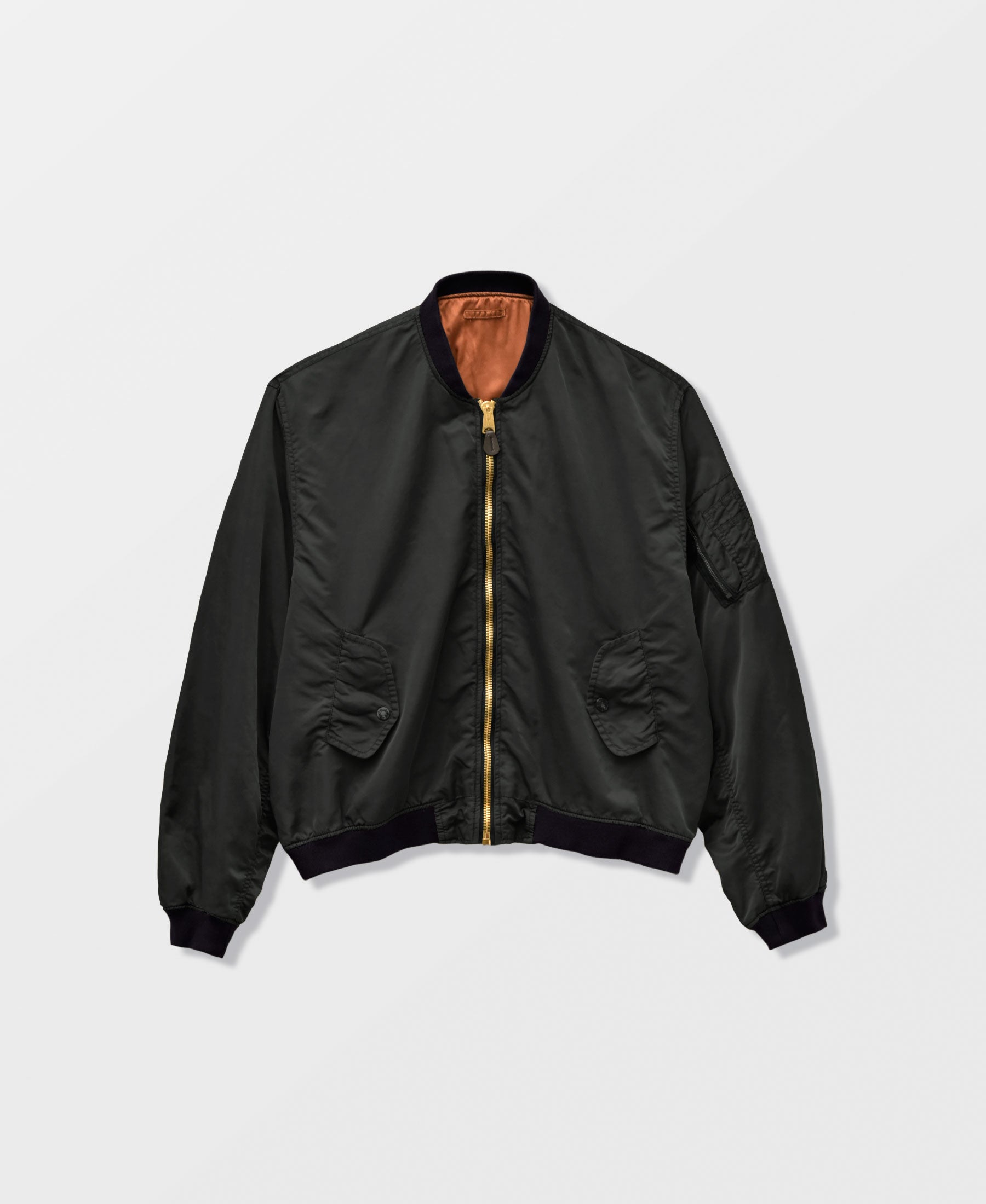 アウトレット | ANTIQUE WASH NON PADDED BOMBER JACKET | BLACK