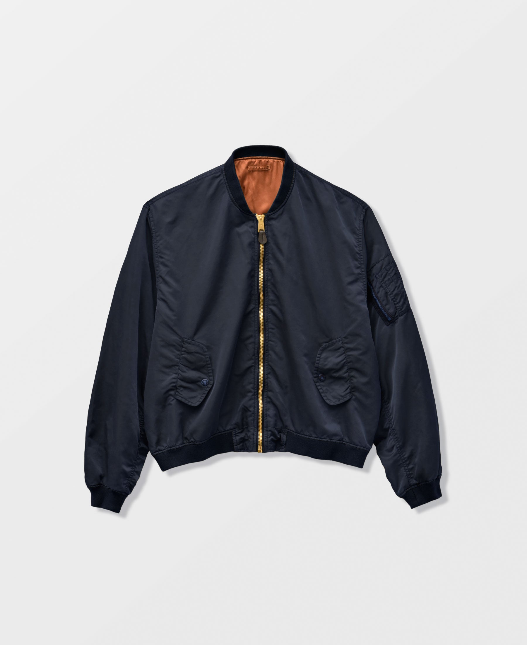 アウトレット | ANTIQUE WASH NON PADDED BOMBER JACKET | NAVY