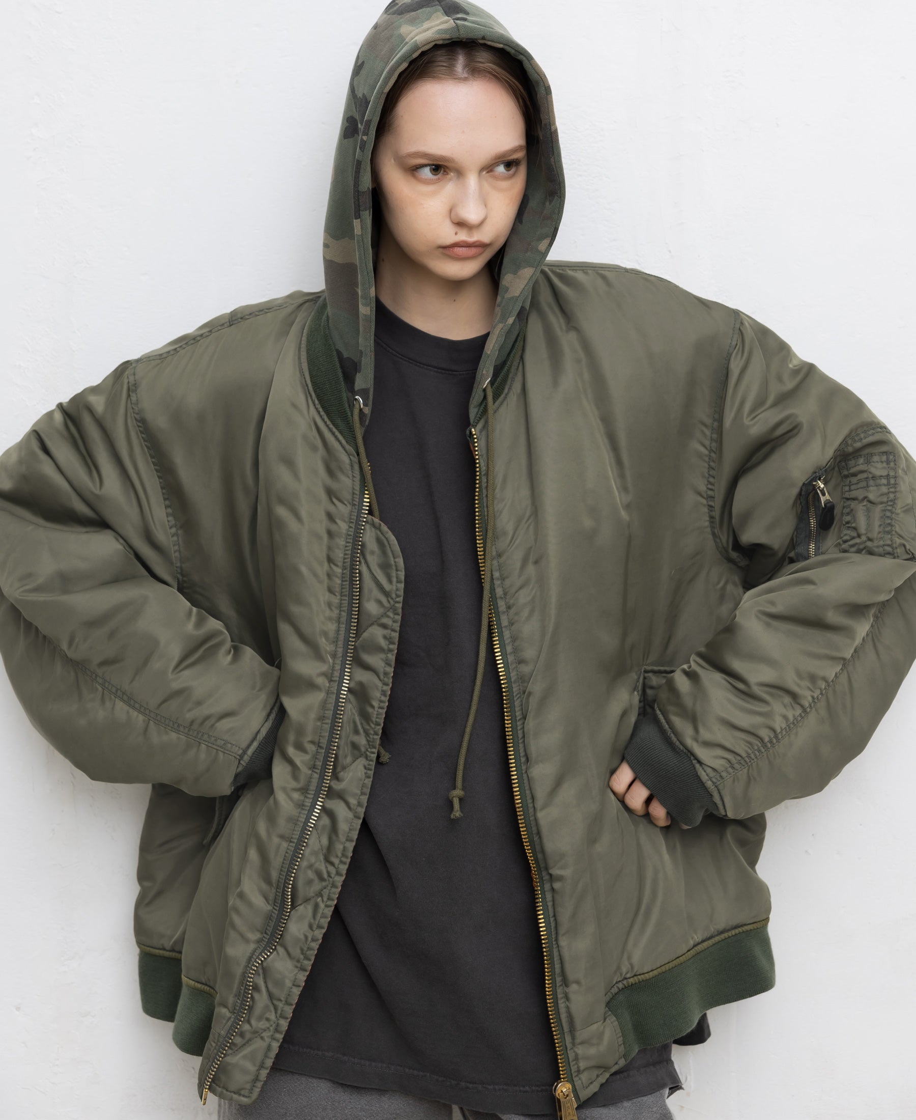 LTD | ANTIQUE WASH BOMBER JACKET | DARK NIGHT OD