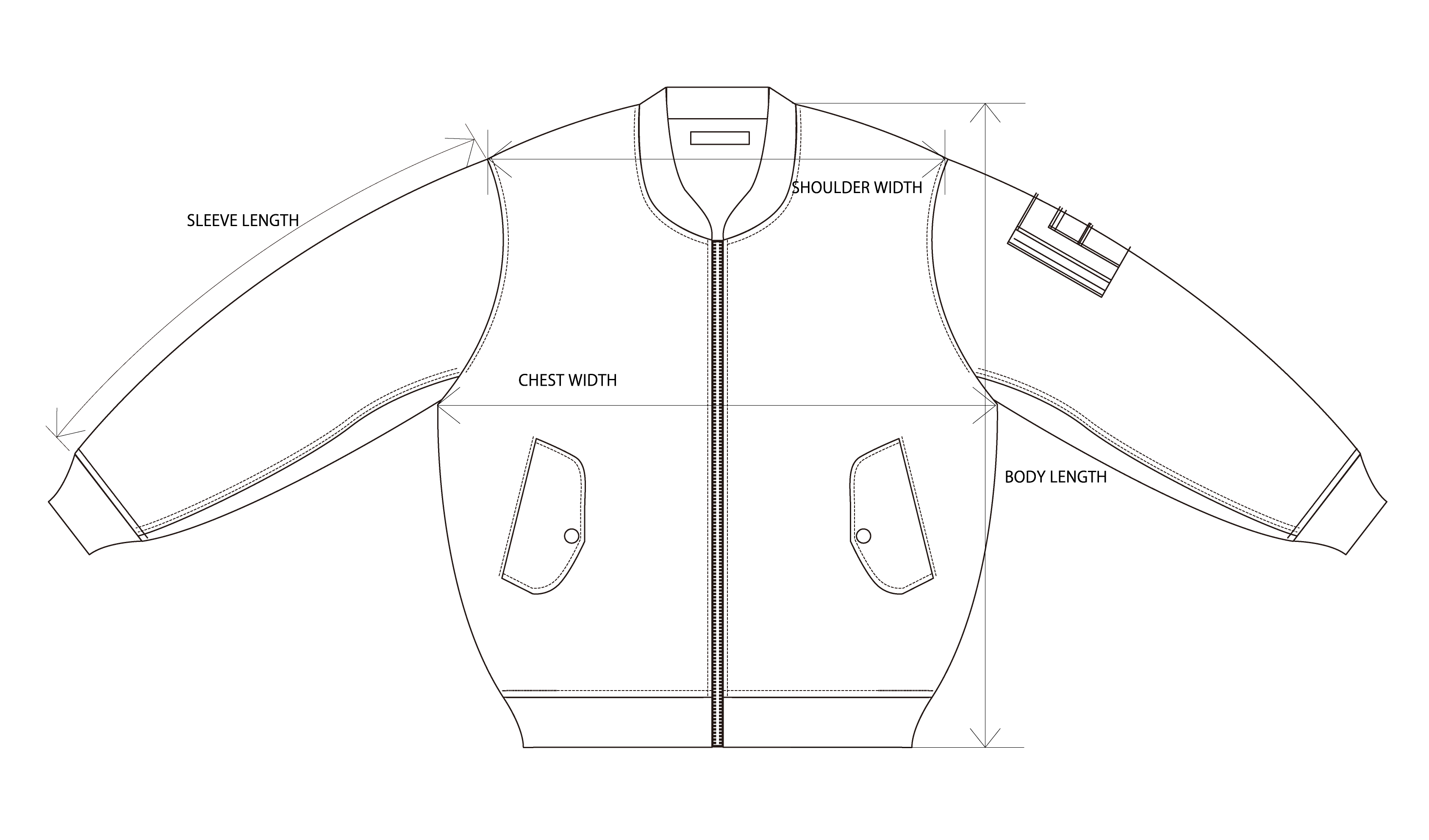 JACKETサイズ表の絵型