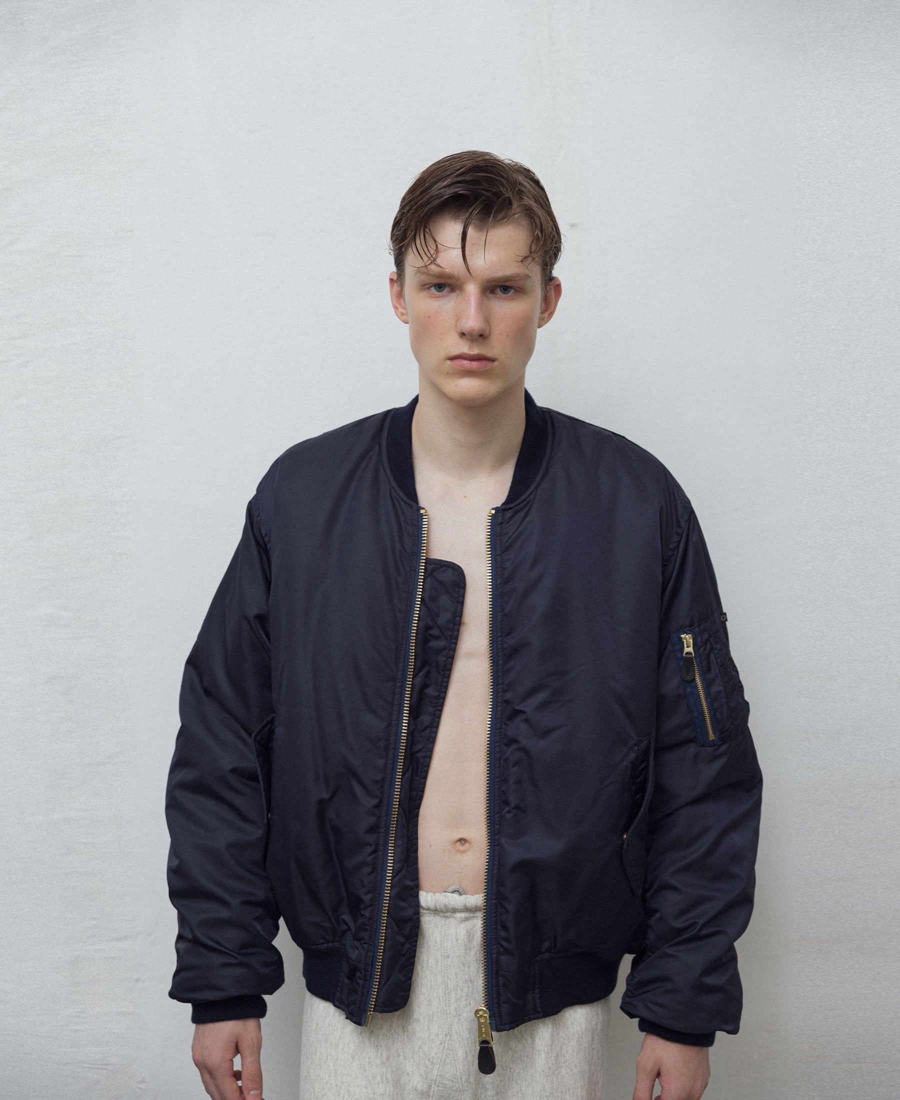 NEW | VINTAGE WASH BOMBER JACKET | NAVY